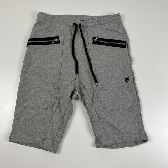 Markus Lupfer Grey Sweat Fleece Shorts Zipper Pockets Size Large - Picture 1 of 11